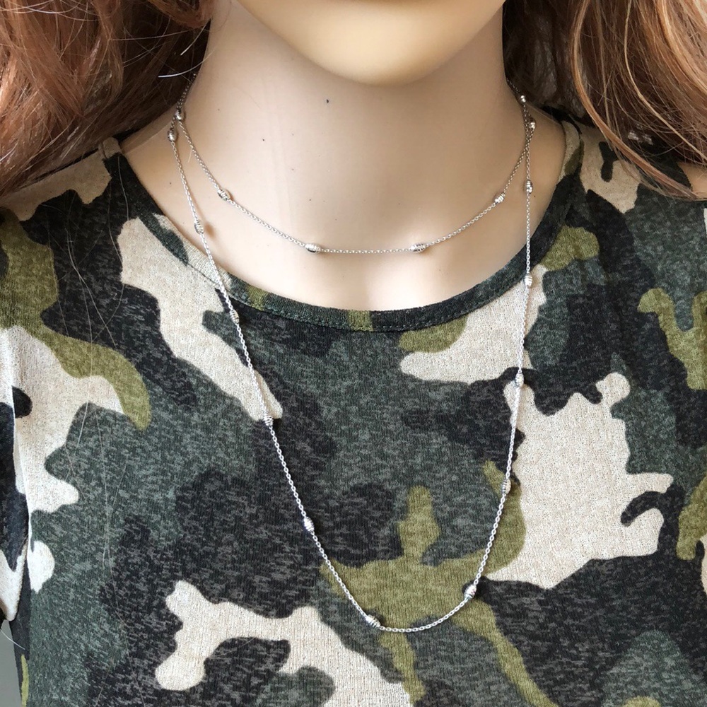 .925 Sterling Silver Diamond Cut Italian Necklace